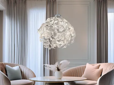 Produktbild von Ausgefallene LED Pendelleuchte mit Blätter Lampenschirm Ø38cm für den Esstisch