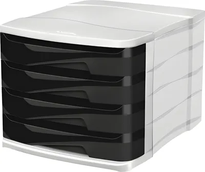 Produktbild von CEP Schubladenbox ELLYPSE GreenSpirit 4 Schübe schwarz
