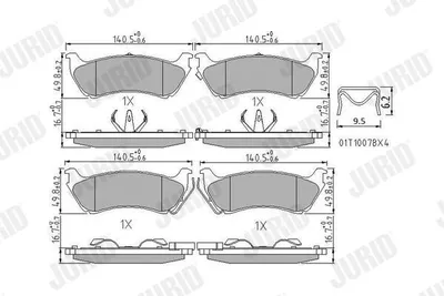 Produktbild von JURID Bremsbeläge Satz Hinten passend für MERCEDES-BENZ M-Klasse (W163) 573035J