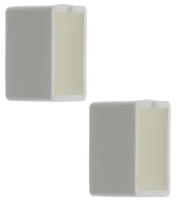 Produktbild von cyclingcolors 2x Endkappen für Gardinenstangenschiene 24 x 16 mm aus weißem Poly