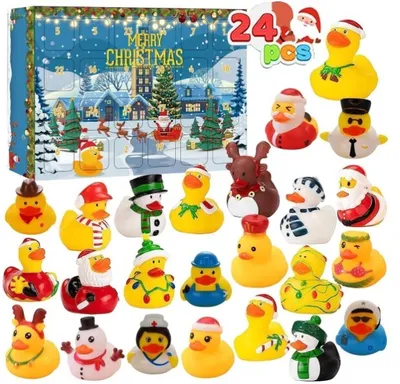 Produktbild von 2025 Weihnachts-Badeenten-Adventskalender - Adventskalender - 24 Weihnachtsgeschenke - Ideal für Kinder und Haustiere - Countdown-Kalender