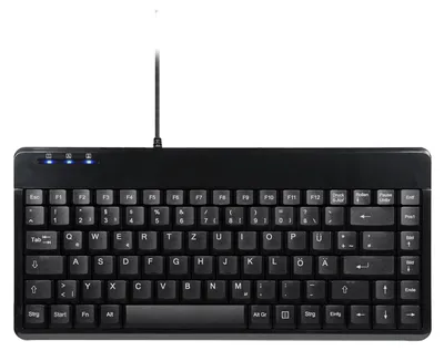 Produktbild von Perixx PERIBOARD-409 H Mini Tastatur USB Hubs 1.8m Kabel QWERTZ DE Schwarz