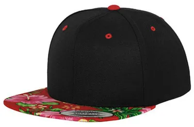 Produktbild von FLEXFIT 6089HW | Hawaiian Snapback Cap / Kappe / Mütze / Hut - Farbe: Black/Red (Hawaiian) - Größe: One Size