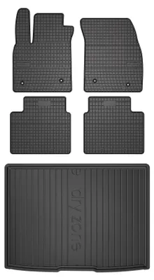 Productafbeelding van Rubberen automatten + kofferbakmat voor Ford Focus MK4 2018-2025 (hatchback) – 5-delig, zwart, op maat – Wielganizator SolidPRO