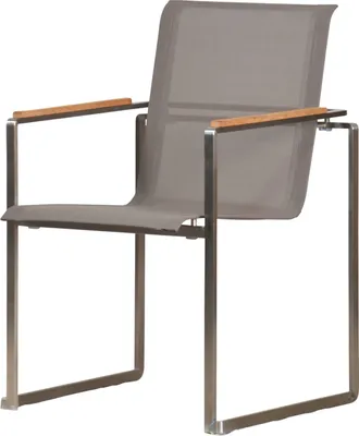 Produktbild von Gartenstuhl Teak Edelstahl Stapelstuhl, moderner Edelstahl Stapelsessel rostfreier und langlebiger Edelstahl Outdoor Stuhl