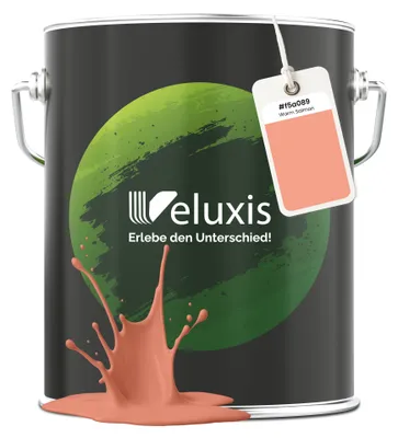 Produktbild von Wandfarbe Orange Rosa Matt Innenfarbe – Deckkraft Klasse 1, VOC-frei, Ohne Grundierung, Tropfarm – Wohnzimmer & Schlafzimmer – 5L – Veluxis (Warm Salmon)