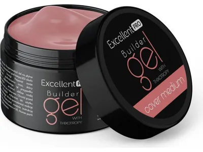 Obrázok produktu pre Excellent Pro | Stavebný gél Thixo Cover Medium 50 g – béžový – samonivelačný – UV kamufláž – pre dlhé nechty