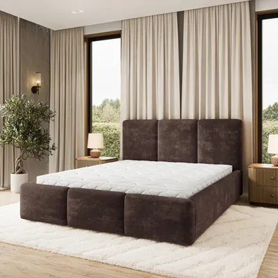Produktbild von Masseno Polsterbett MORENA LM 180x200 cm, Polsterbett mit Bettkästen - Braun, LUMO 40