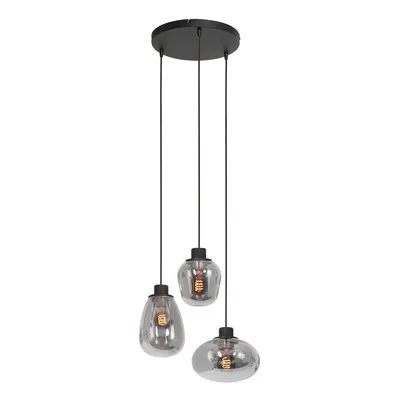 Produktbild von Steinhauer Pendelleuchte Reflexion 3-flammig Mattes Schwarz 30x30cm