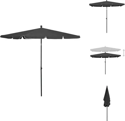 Image de vidaXL Parasol avec mât 210x140 cm Anthracite - Parasols & Protection solaire