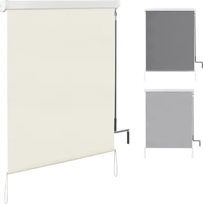 Produktbild von WOLTU Senkrechtmarkise Balkonmarkise mit Handkurbel für Terrasse Balkon, UV-beständig Beige 100x140 cm TR5703be01