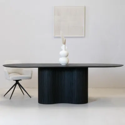 Produktbild von Esstisch Oval - Schwarz - 240cm - Holz - Esstisch Ava - Giga Meubel