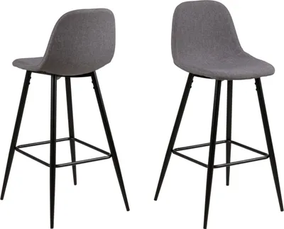 Image de Willy Tabouret de bar en tissu, gris clair.