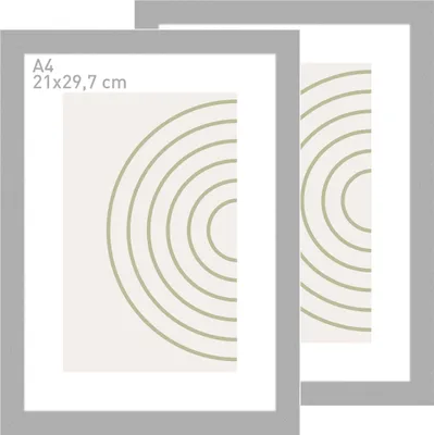 Produktbild von accent by nielsen Holz Bilderrahmen Velino, Silber, 21 x 29,7 cm (A4) (2er Set)
