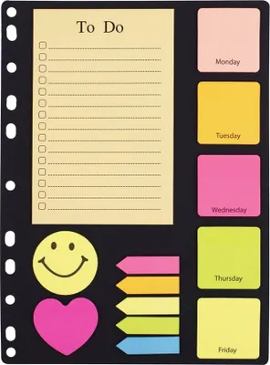 Produktbild von Set mit Haftstreifen und Notizzetteln Klebezettel | Page Marker mit Beschreibbaren | Haftmarker und Sticky Notes | Bunte Klebezettel für Büro und Zuhause