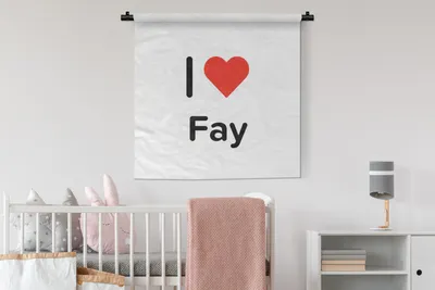 Produktbild von MuchoWow® Wandteppich Wandbehang Ich liebe - Fay - Mädchen 90x90 cm Tapisserie Dekoration Wandtuch - Wandaufhänger