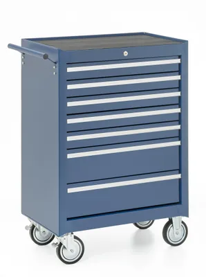 Produktbild von Werkstattwagen, 7 Schubladen, blau