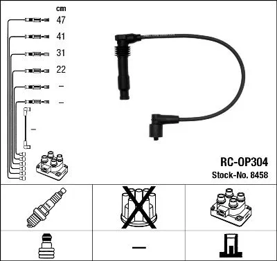 Produktbild von NGK 8458 Zündkabelsatz Zündleitungssatz für OPEL Corsa B Schrägheck (S93) für VAUXHALL Vectra (B) Limousine (J96)