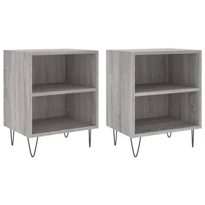 Produktbild von Nachttische 2 Stk. Grau Sonoma 40x30x50 cm Holzwerkstoff