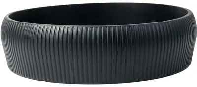 Image de Pot rond en fibre de verre, dimensions 30 x 8 cm, couleur anthracite