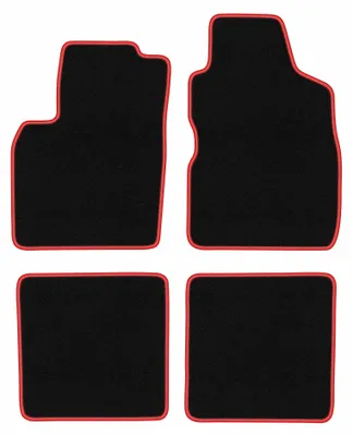 Zdjęcie produktu dla Dywaniki samochodowe welurowe CARLUX-RED do: Fiat Panda II (2002-2010, hatchback) czarne z czerwonym obszyciem, z mocowaniami