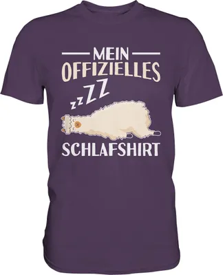Produktbild von Offizielles Schlafshirt Nachthemd Schlafanzug Pyjama Alpaka Lama T-Shirt – Urban Purple / L