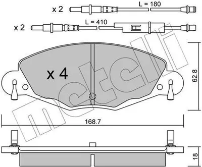 Produktbild von METELLI Bremsbeläge Satz Vorne Bremsklötze für CITROËN C5 II Break (RE) 22-0332-0