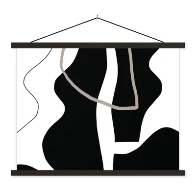 Produktbild von MuchoWow® Textilposter Abstrakt - Minimalismus - Design 120x90 cm mit schwarzem Rahmen - Aufhänger für Poster