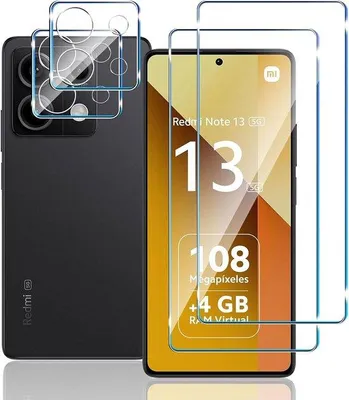 Productafbeelding van 2+2 Pack Screenprotector en Cameraglas voor Redmi Note 13 5G, 9H Gehard Glas