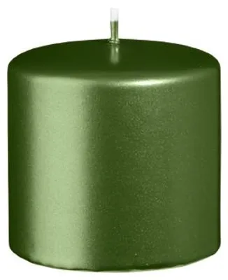 Produktbild von Stumpenkerzen Metallic Matt Dunkelgrün 70 x Ø 70 mm, 12 Stück