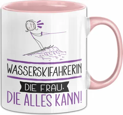 Produktbild von Wasserskifahrerin Geschenk Tasse Becher Die Frau Die Allen Kann Geschenkidee für eine Wasserskifahrerin Lustig (Rosa)