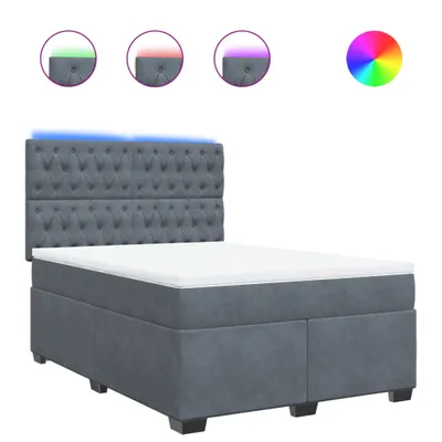 Obrázek produktu pro vidaXL Postel Boxspring s matrací Dark Grey 160x200 cm Velvet