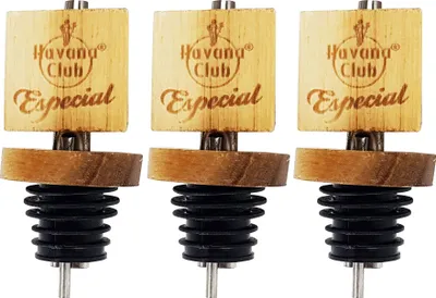 Produktbild von Havana Club Especial Ausgießer Portionierer holz in retro Optik Set Barzubehör Gastro - 3x Ausgießer