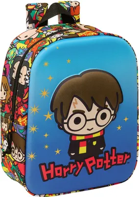 Image de Sac à dos scolaire Harry Potter Bleu Multicolore 22 x 27 x 10 cm 3D