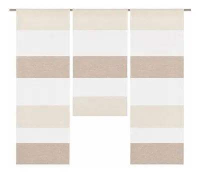 Produktbild von Design Mini Flächenvorhang Set beige weiß Schiebevorhang Schiebegardine 2280-13