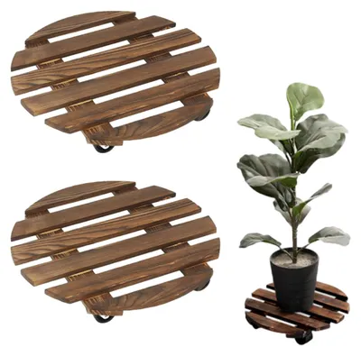 Produktbild von 2er Pflanzenroller Rund - Blumentopf-Roller für Innen und Außen