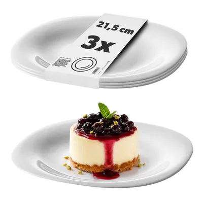 Zdjęcie produktu dla KADAX Talerz Deserowy 21cm Talerzyk Do Ciasta 3szt