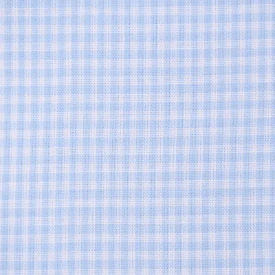 Produktbild von Baumwollstoff Meterware kariert weiß hellblau 2mm