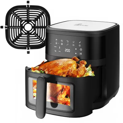 Zdjęcie produktu dla Extralink Air Fryer 6,5 l frytkownica beztłuszczowa 1800 W z przezroczystym okienkiem i dotykowym wyświetlaczem LED, productTiles.product.images.aiGenerated