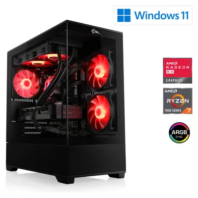 Produktbild von Gaming PC, AMD Ryzen 7 7800X3D, 4200 MHz, Radeon RX 9070 XT, 32 GB DDR5, 2000 GB, Windows 11 Home, USB 3.2 | M12210H
