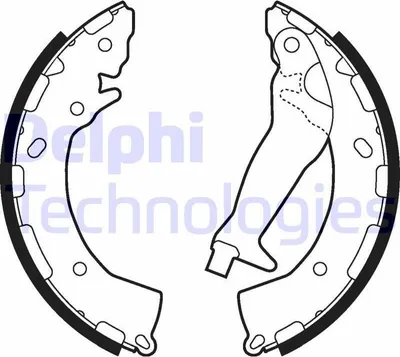 Produktbild von DELPHI Bremsbackensatz Trommelbremse Hinten für HYUNDAI i10 (PA) 203mm LS2010