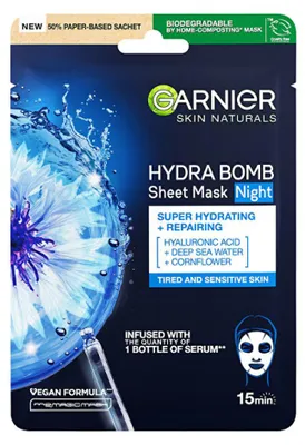 Immagine prodotto di Garnier Skin Naturals Maschera viso super idratante in fogli per la notte