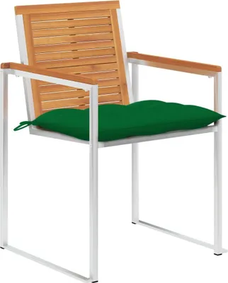 Imagen del producto de vidaXL: 4 sillas de jardín con cojines, fabricadas en madera de acacia maciza