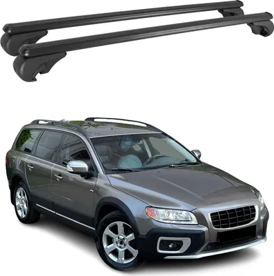 Image de Barres de toit Transversales pour Volvo XC70 2007-2016 Aluminium Noir