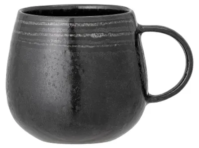Keramik-Mok mit Rabenmotiv, schwarz, 360 ml
