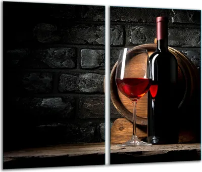 Produktbild von Herdabdeckplatten 2 teilig 30x52 Glaskeramikkochfeld Abdeckung Glas Wein