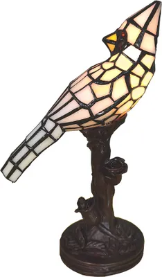Produktbild von Clayre & Eef Tiffany Tischlampe Vogel 15x12x33 cm Beige Kunststoff
