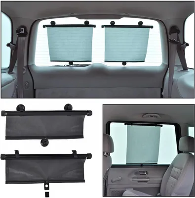 Produktbild von 2 x Auto Sonnenrollo Kinder Sonnenschutz Sonnenblende 40x60cm Sonnenschutzrollo