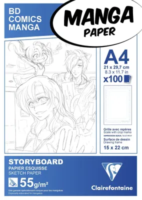 Zdjęcie produktu dla Manga pad do storyboardów A4 100 arkuszy 55g, z pojedynczą kratką