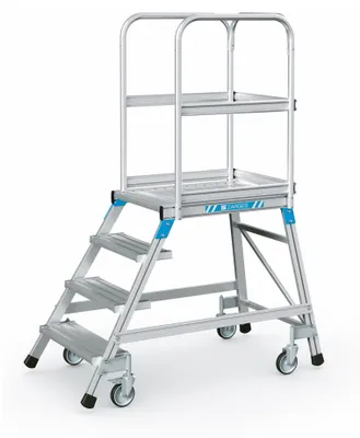 Produktbild von Zarges Podestleiter fahrbar mit 4 Leichtmetall-Stufen